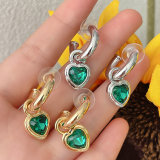CMEADL-2397873 Fashion Earrings With Green Heart Charm