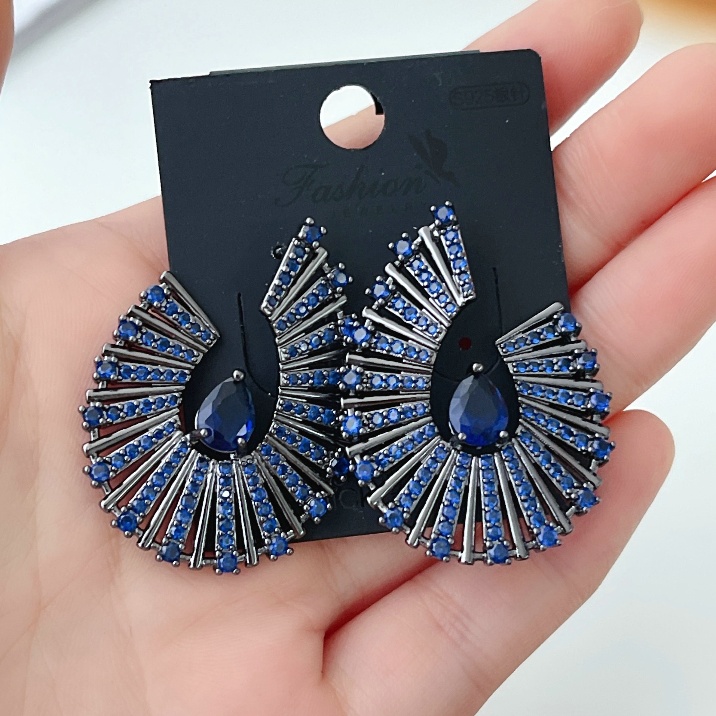 Blue Zircon Sector Earrings