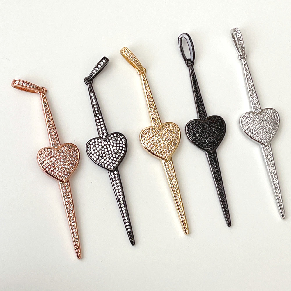 11*57mm Long Arrow Heart Pendant