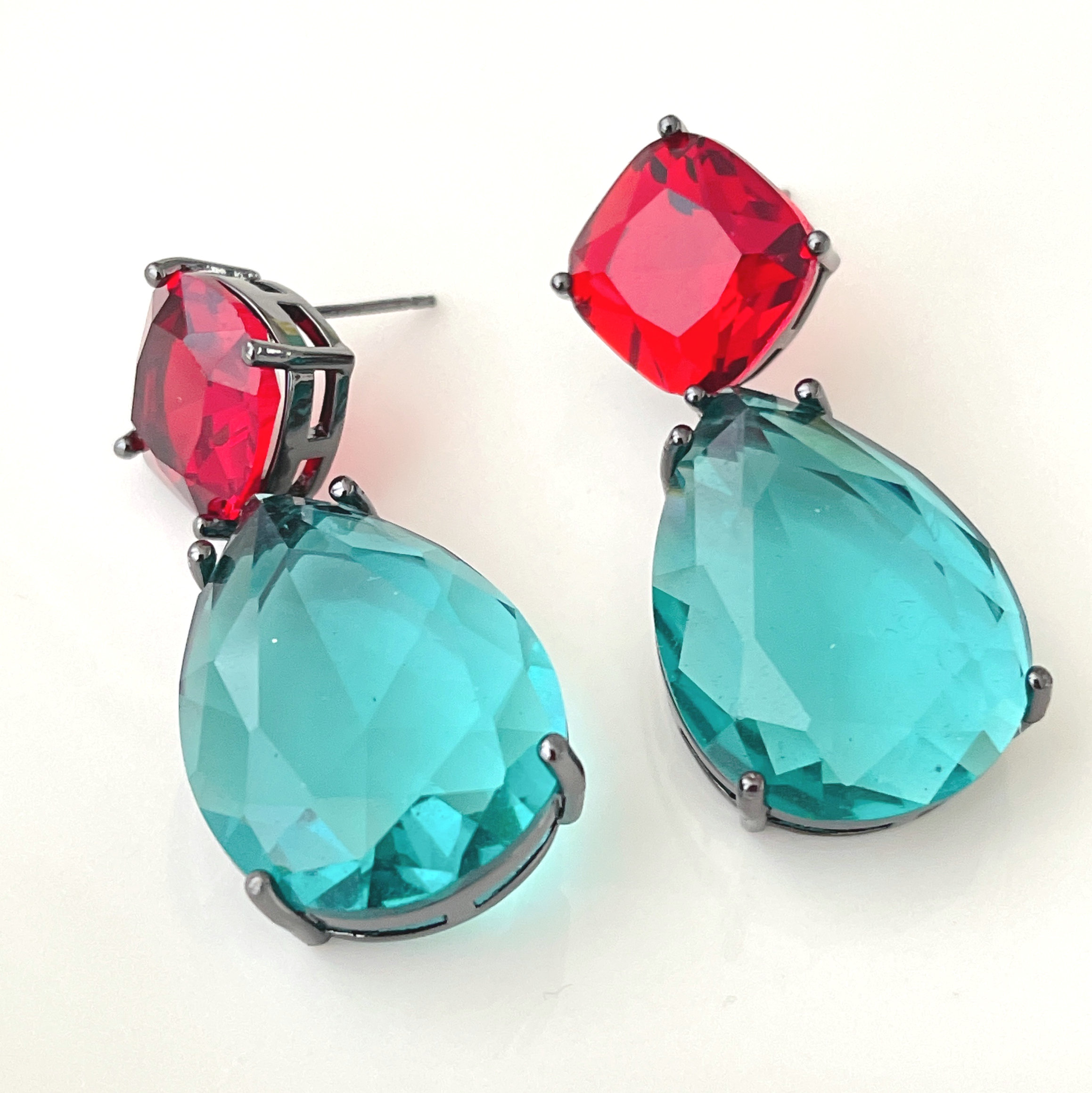 Big Crystal Stone Earrings