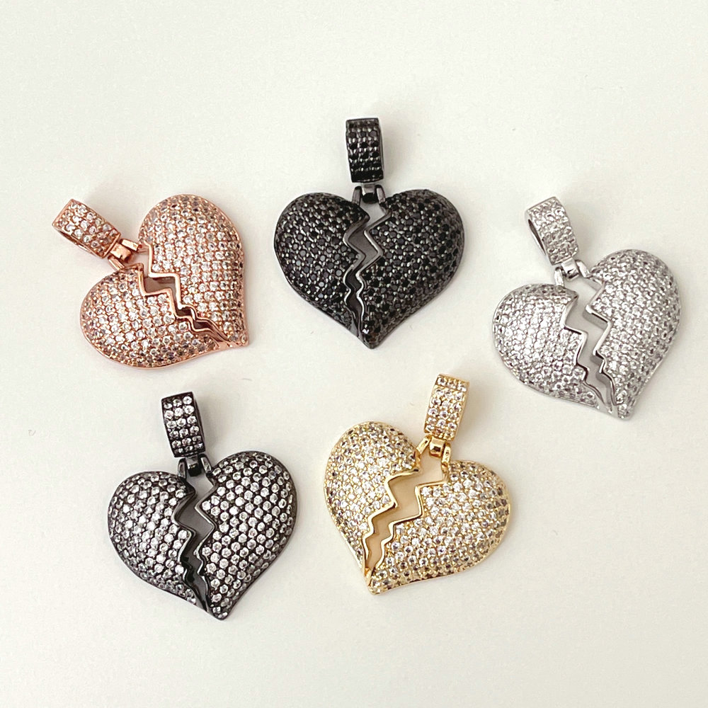 20*23mm ECG Peach Heart Pendant