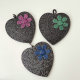46*50mm Black Zircon Heart Pendant With Inset Flower