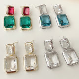 Big Suqare Crytal Earrings