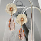 Shell flower earrings with Water Drop Pendant