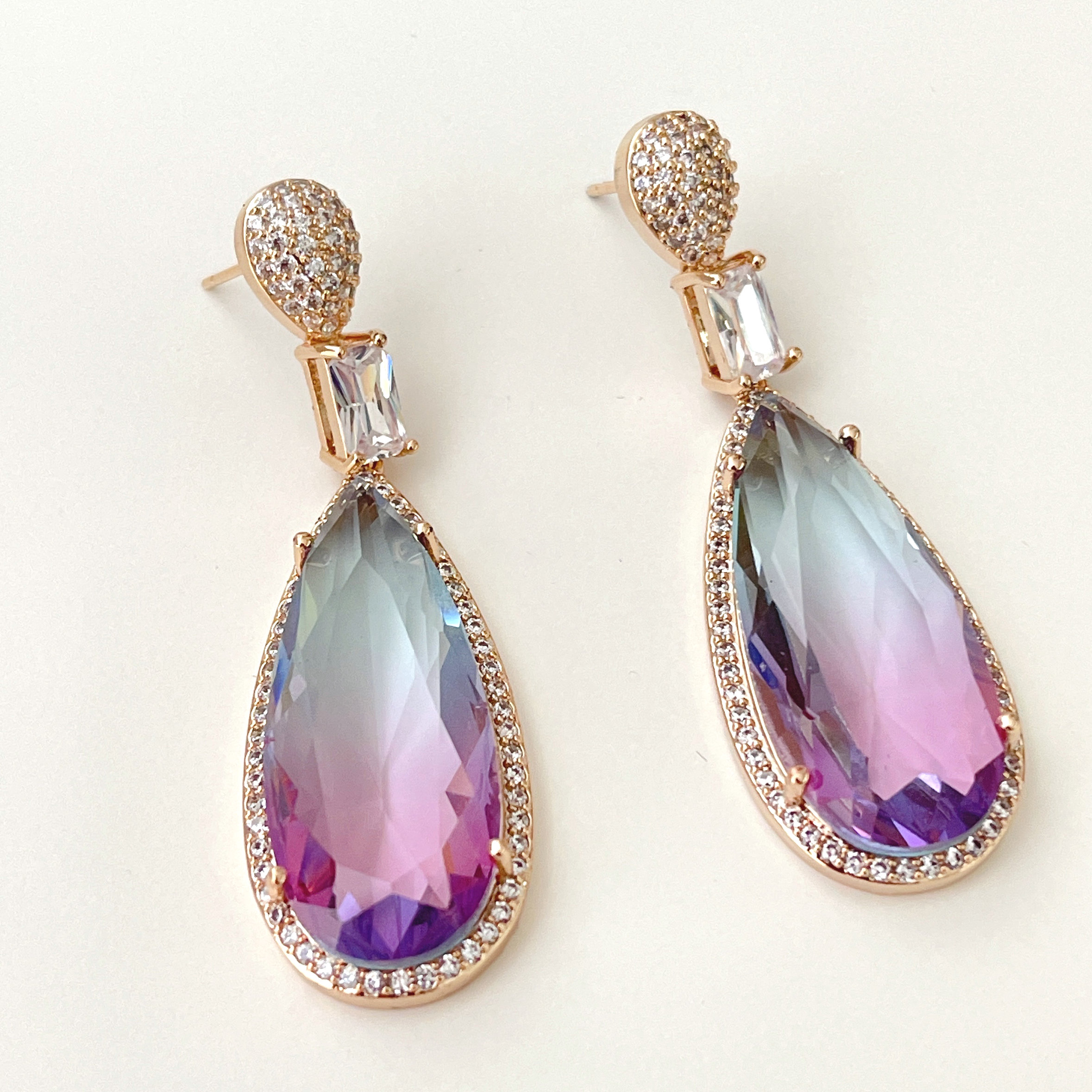 Long Colorful Stone Earrings
