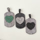 30*45mm Big Tag Pendant with Inset Pave Peach Heart