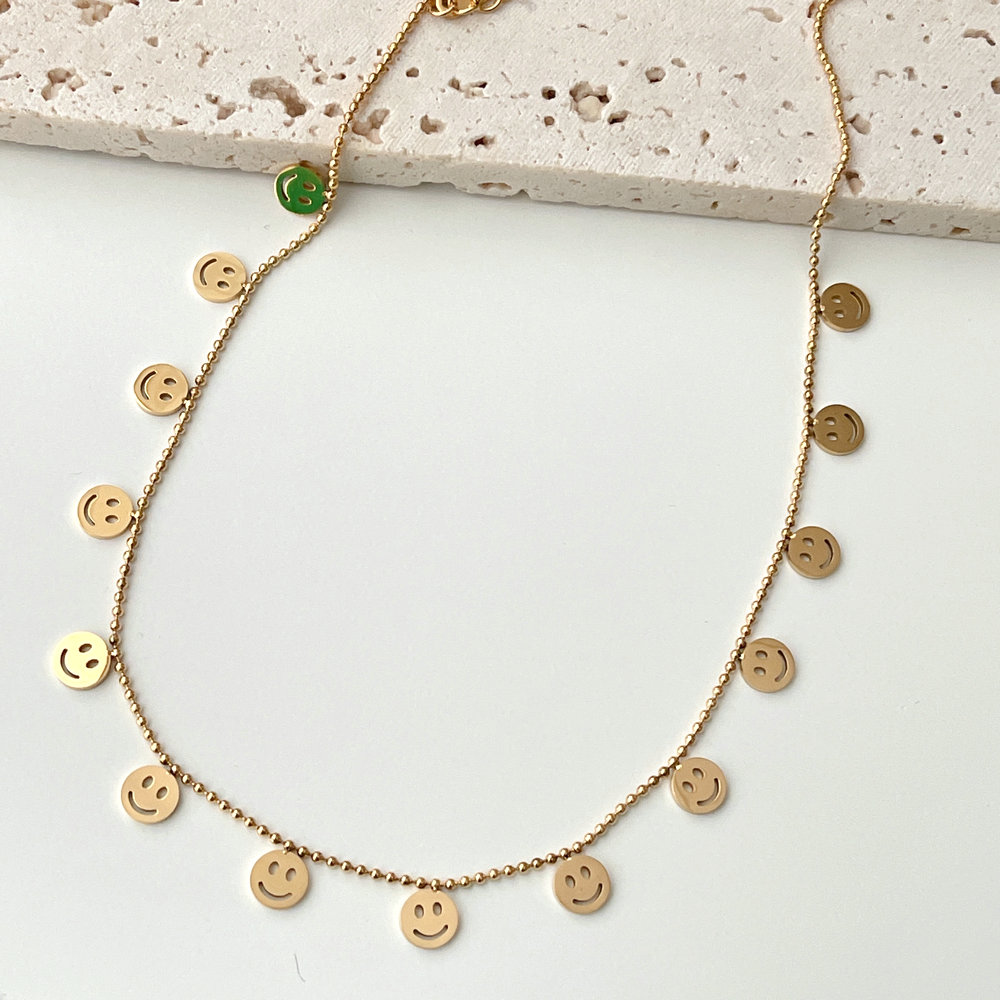 Stainless Steel Smile Charms Necklace