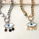 Stainless Steel Cuban Necklace With Eye Pendant