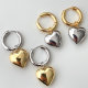 Two-tone peach heart pendant earrings CMEDYX-2399434