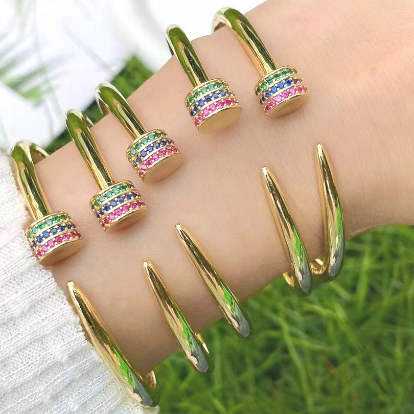 Colorful Zircon Nail Bracelet