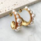 Fresh Water Pearl Moon Shape Earrings