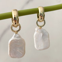 Square Freshwater Pearl Earrings