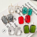Colorful Square Big Stone Earrings CMEADL-2401333