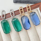 Square Stone Charm Earrings CMEADL-2401340