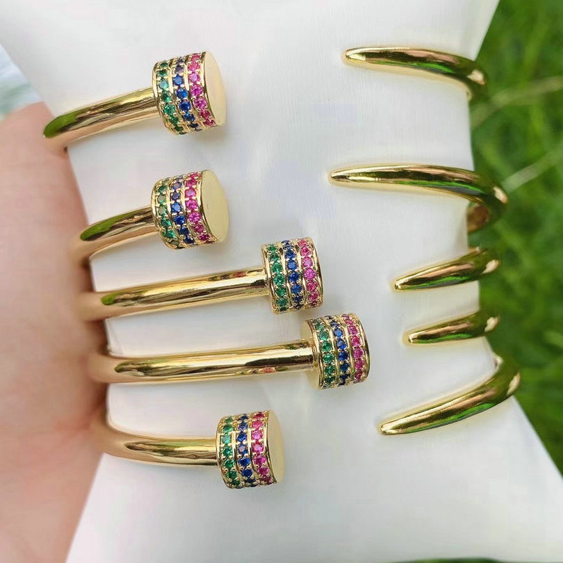 Colorful Zircon Nail Bracelet