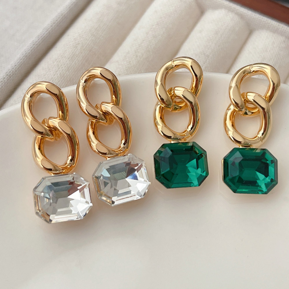 Chain Stone Earrings CMEADL-2401339