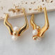 Fashion Metal Earrings With Round Pearl Charm