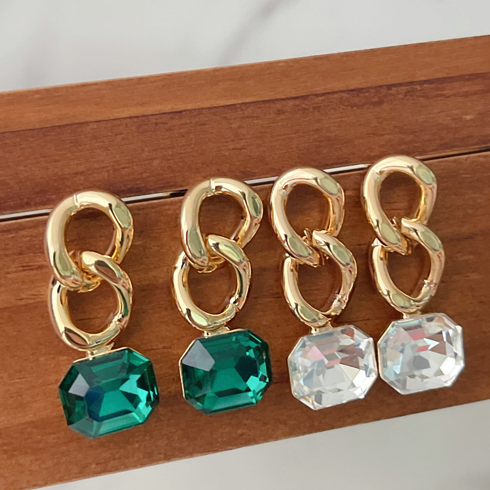 Chain Stone Earrings CMEADL-2401339