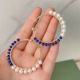 Double Crystal Hoop Earrings