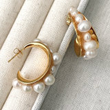 Fresh Water Pearl Moon Shape Earrings
