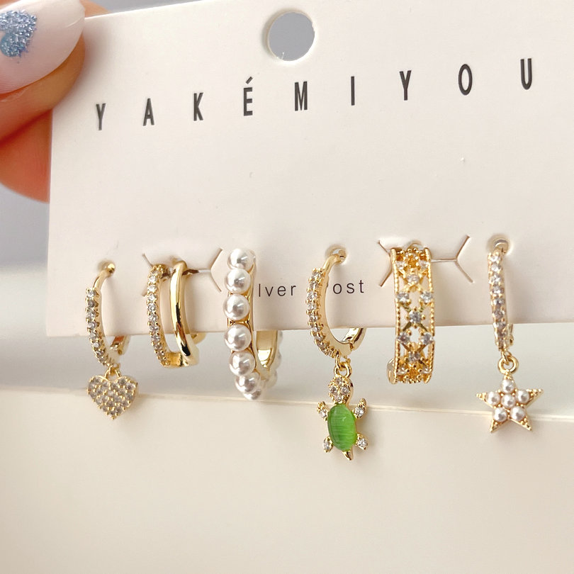 Green Turtle Pendant Set Earrings