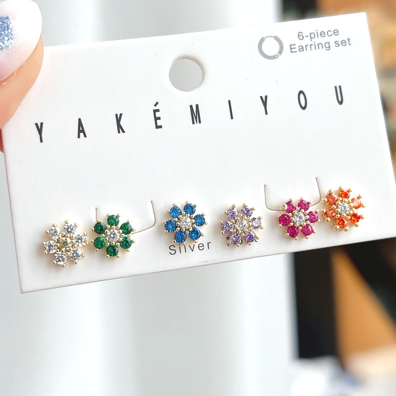 Colorful Flower Stud Earrings