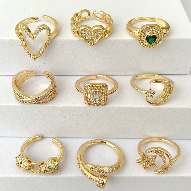 Mirco Pave Heart Adjustable Ring