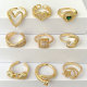 Mirco Pave Heart Adjustable Ring