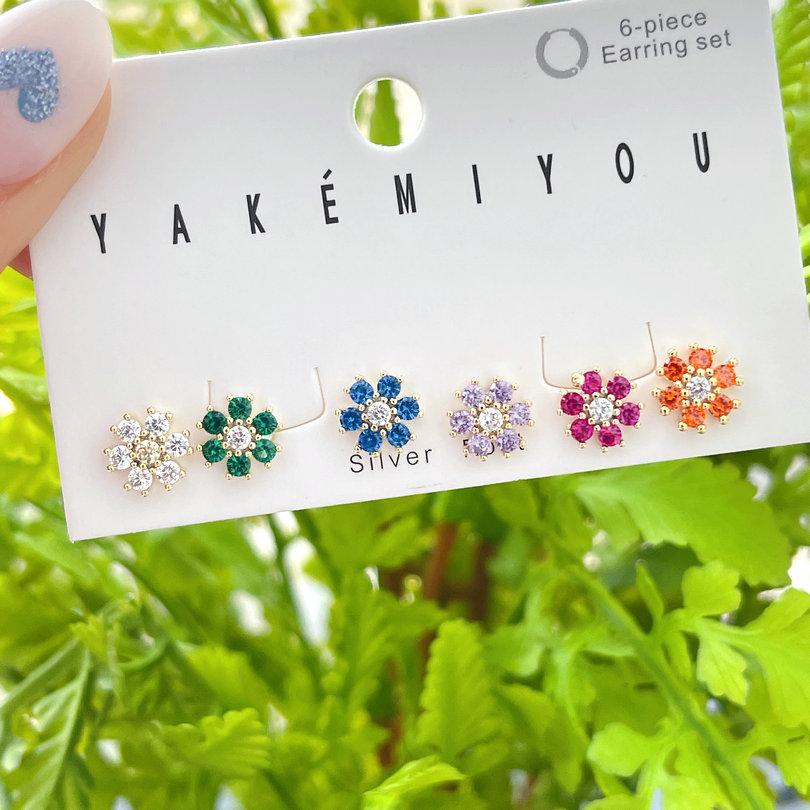 Colorful Flower Stud Earrings
