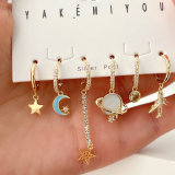 Moon Star Charms Set Earrings