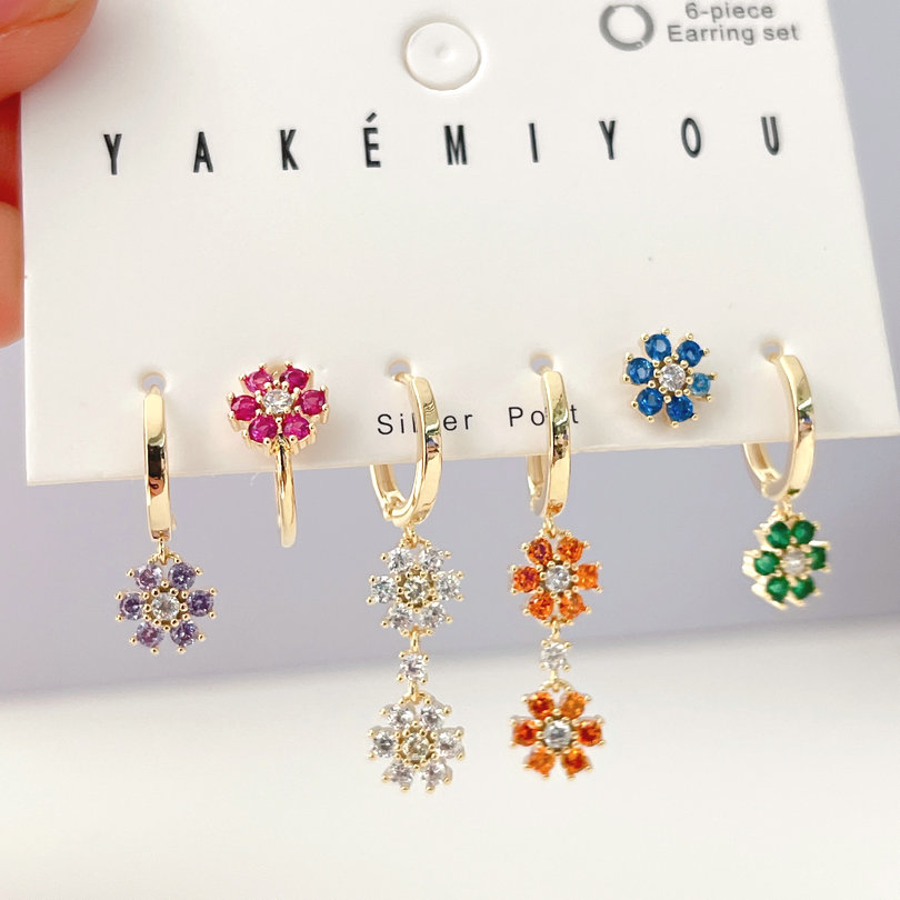 Colored flower set Earrings