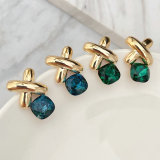 Cross Earrings with square stone CMEADL-2402959