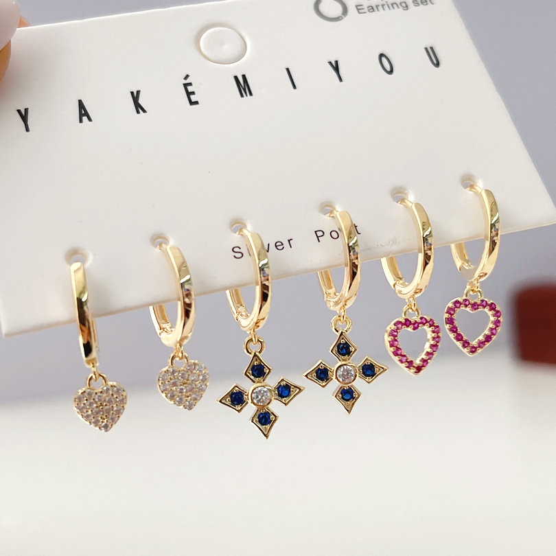 Heart Charms Set Earrings