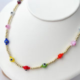 Handmade Colorful Eye Beaded Necklace