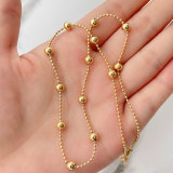 Stainless Steel Gold Ball Chain Necklace