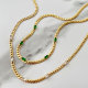 Stainless Steel Square Zircon Cuban Chain Necklace