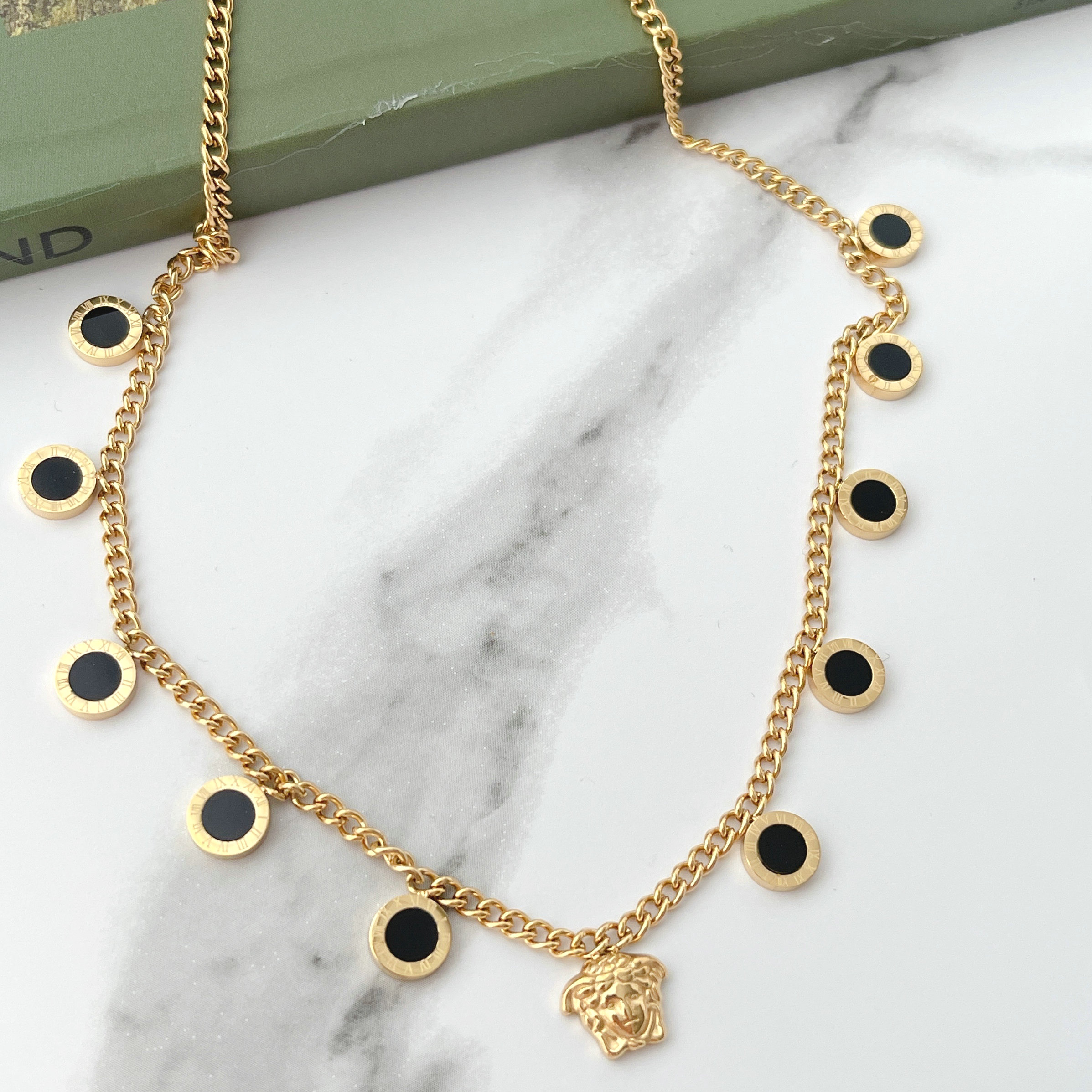 Stainless Steel Round Charm Necklace