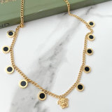 Stainless Steel Round Charm Necklace