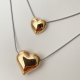 Stainless Steel Heart Charm With SIlver Chain Necklace