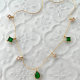 Stainless Steel Green Drop Charm Necklace