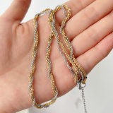 Plated Stainless Silver And Gold Mix Chain Necklace