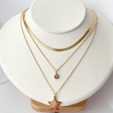 Stainless Steel Layer Star Necklace