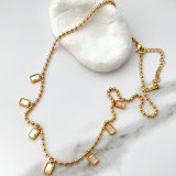 Stainless Steel Square Charm Necklace