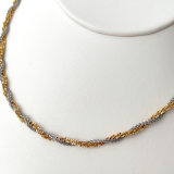 Plated Stainless Silver And Gold Mix Chain Necklace