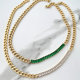 Stainless Steel Half Zircon Half Cuban Chain Necklace