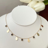 Stainless Steel Zircon Drop Necklace