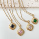 Stainless Steel Square Candy Charm Necklace