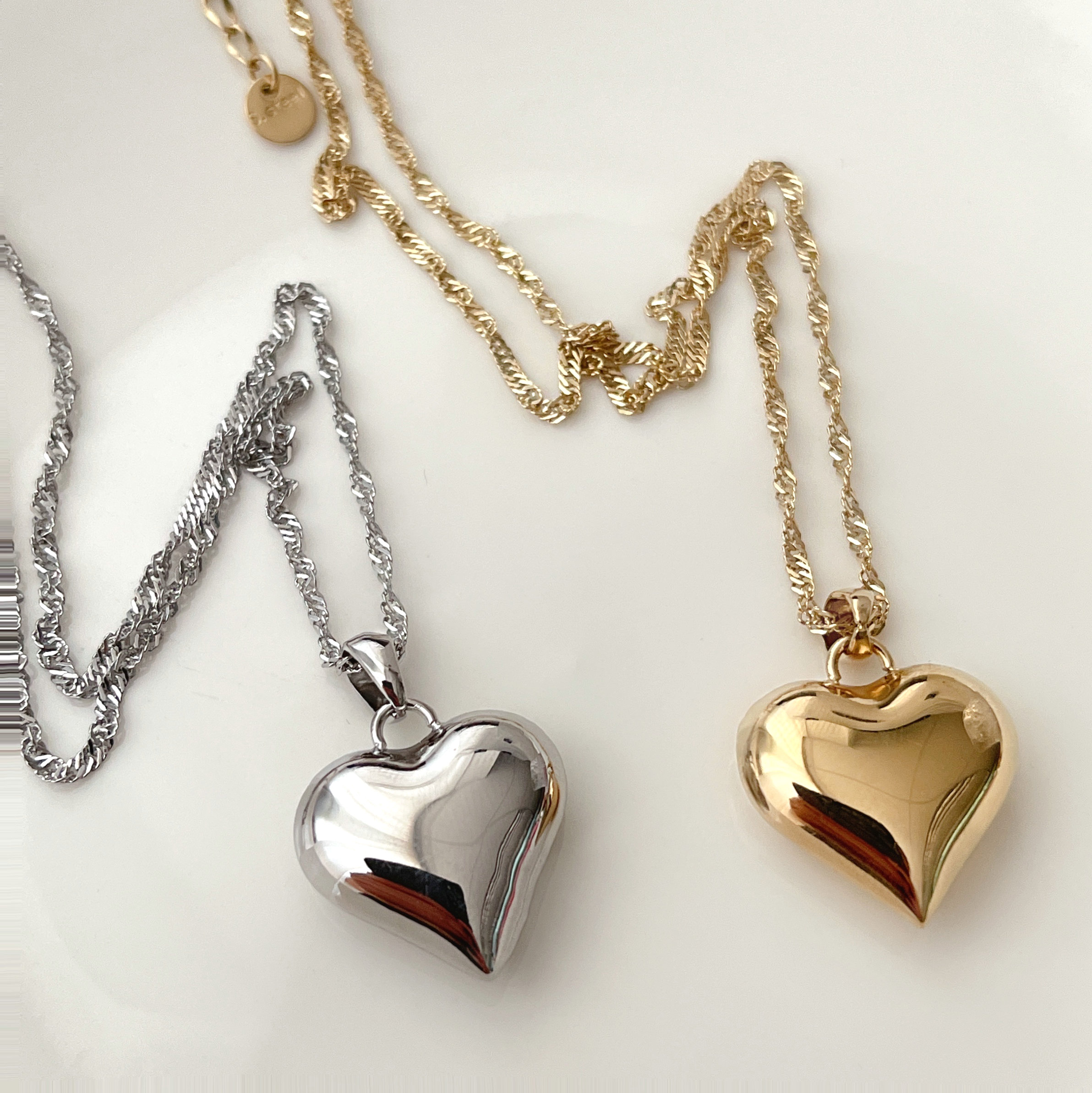 Stainless Steel Heart Charm Necklace