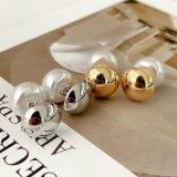 Roud Gold And Pearl Studs  CMEADL-2402964