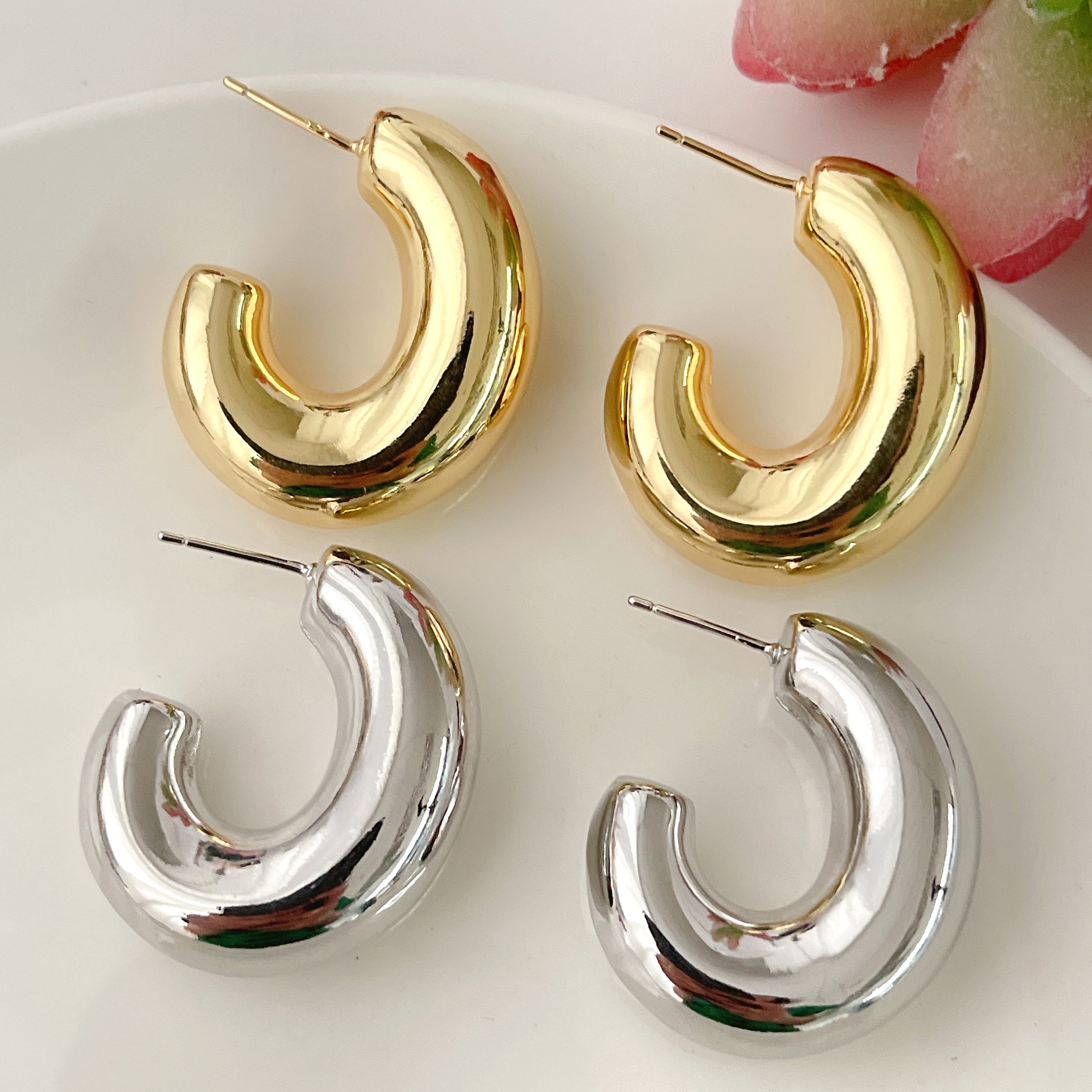 Big Fat C Hoop Earrings